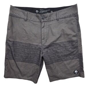 Vans Vanphibian Series Mens Hybrid Board Shorts Size 34 Gray Striped VN-K0FKFTR
